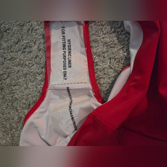 Tipsy Elves Red One-Piece Swimsuit with Gold Zipper - Picture 4 of 5